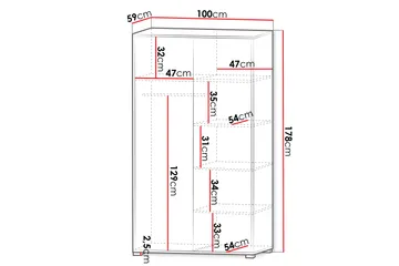 Agawal Garderob 100x178 cm - Brun - Oppbevaring - Garderober & garderobesystem