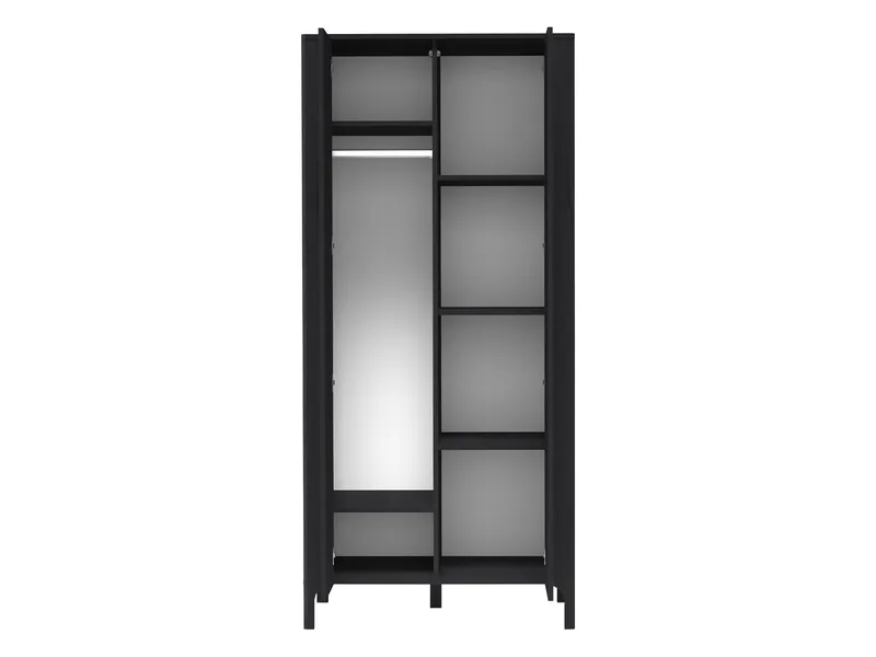 Aggarwal Garderobeskap 90 cm i Tre med Metallben - Lysegrå - Oppbevaring - Garderober & garderobesystem