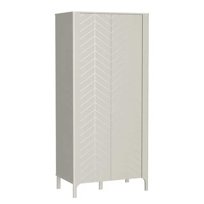 Aggarwal Garderobeskap 90 cm i Tre med Metallben, Lysegrå