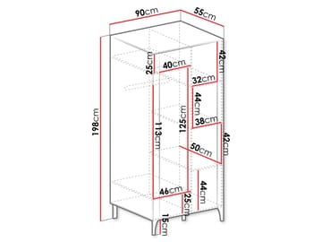 Aggarwal Garderobeskap 90 cm - Oppbevaring - Garderober & garderobesystem