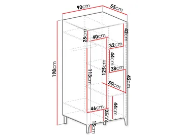 Aggarwal Garderobeskap 90 cm - Oppbevaring - Garderober & garderobesystem