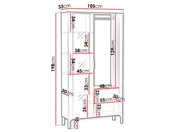 Aggarwal Garderobeskap med Speil 105 cm - Oppbevaring - Garderober & garderobesystem