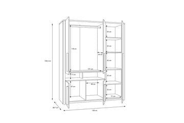 Ahmetbay Garderobe 59x158 cm - Grå/Brun - Oppbevaring - Garderober & garderobesystem