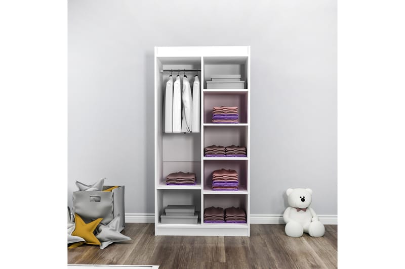 Akser Garderobe 90 cm i Malt Tre - Hvit - Oppbevaring - Garderober & garderobesystem