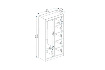 Akser Garderobe 90 cm i Malt Tre - Hvit - Oppbevaring - Garderober & garderobesystem