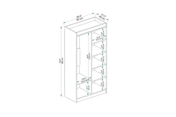 Akser Garderobe 90x180 cm - Natur/Antrasitt - Oppbevaring - Garderober & garderobesystem