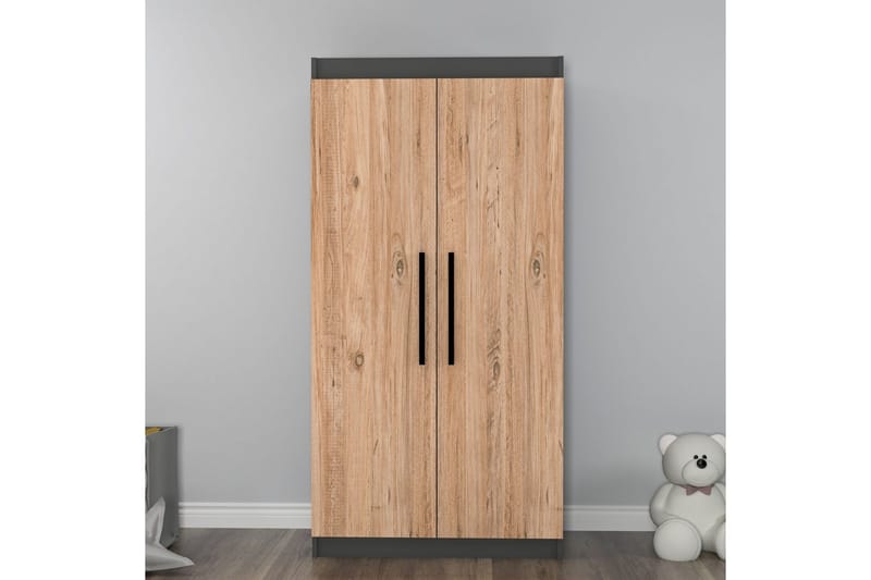 Akser Garderobe 90x180 cm - Natur/Antrasitt - Oppbevaring - Garderober & garderobesystem