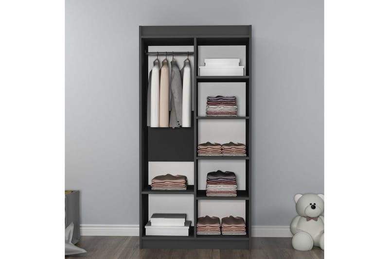 Akser Garderobe 90x180 cm - Natur/Antrasitt - Oppbevaring - Garderober & garderobesystem