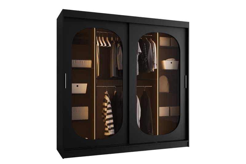 Allegra Garderobe 200x200 cm - Svart - Oppbevaring - Garderober & garderobesystem
