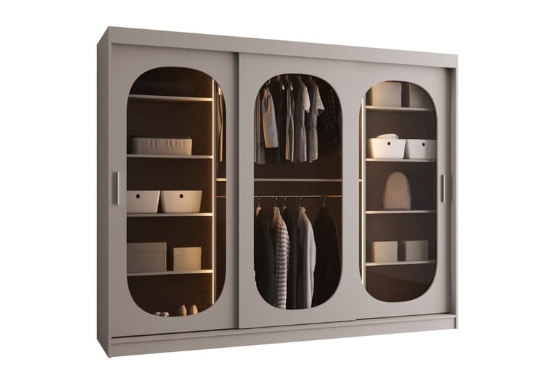 Allegra Garderobeskap 250x200 cm - Beige - Oppbevaring - Garderober & garderobesystem