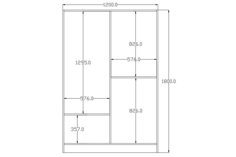 Alven Garderobe 120x180 cm - Matt Hvit - Oppbevaring - Garderober & garderobesystem
