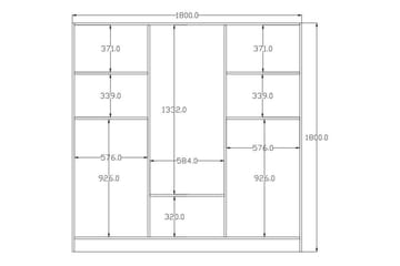 Alven Garderobe 180x180 cm - Matt Hvit - Oppbevaring - Garderober & garderobesystem