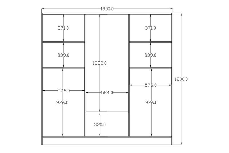 Alven Garderobe 180x180 cm - Matt Hvit - Oppbevaring - Garderober & garderobesystem