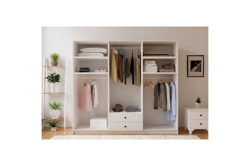 Alven Garderobe 180x180 cm - Matt Hvit - Oppbevaring - Garderober & garderobesystem