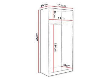 Amelus Garderobeskap 103x220 cm - Brun/Svart - Oppbevaring - Garderober & garderobesystem