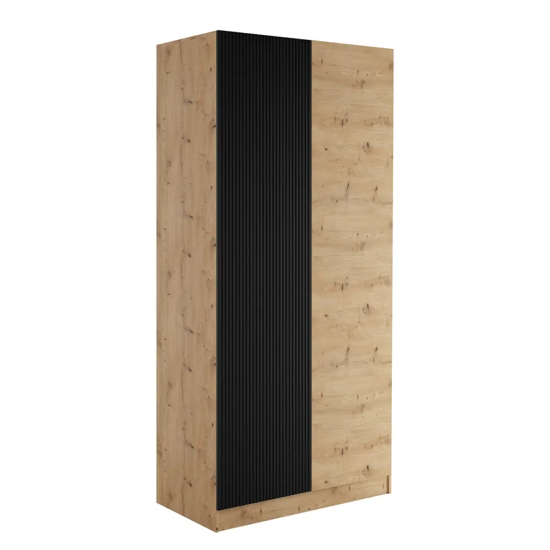 Amelus Garderobeskap 103x220 cm, Brun/Svart