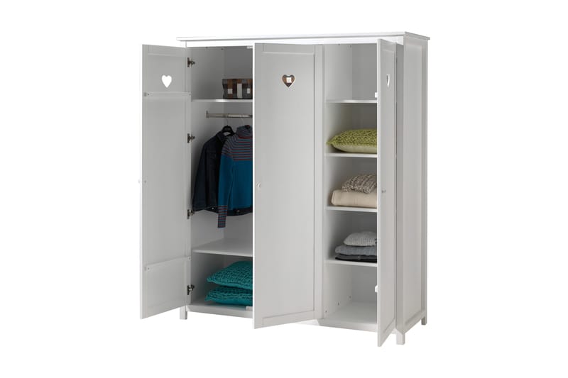 Amori Garderobe 159 cm i Malt Tre - Hvit - Oppbevaring - Garderober & garderobesystem