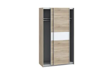 Amyracle Garderobe 62x121 cm - Hvit/Brun/Grå - Oppbevaring - Garderober & garderobesystem