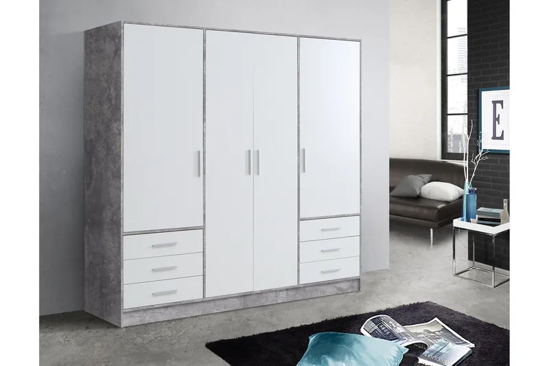 Ashgate Garderobe 207 cm - Grå/Hvit - Oppbevaring - Garderober & garderobesystem