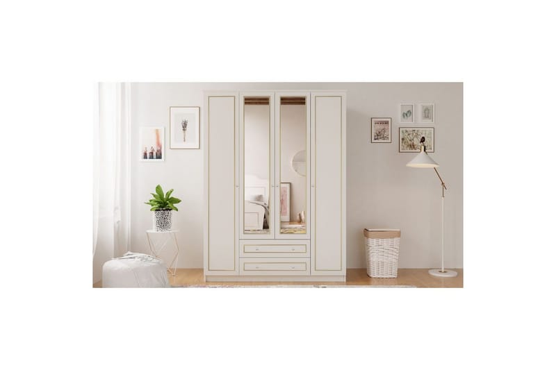 Auric Garderobe 140x180 cm - Matt Hvit - Oppbevaring - Garderober & garderobesystem