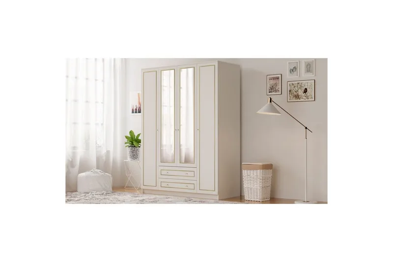 Auric Garderobe 140x210 cm - Matt Hvit - Oppbevaring - Garderober & garderobesystem