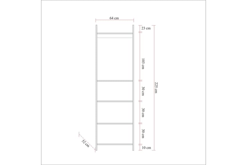 Batler Garderobe 52x104 3 Dører - Natur - Oppbevaring - Garderober & garderobesystem