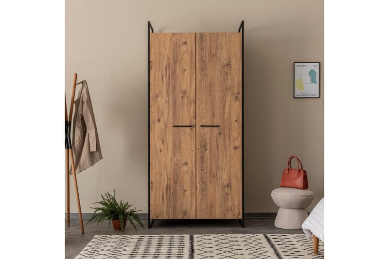 Batler Garderobe 52x104 4 dører - Natur - Oppbevaring - Garderober & garderobesystem