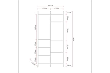 Batler Garderobe 52x104 5 Dører - Natur - Oppbevaring - Garderober & garderobesystem