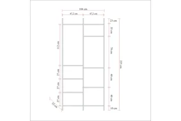 Batler Garderobe 52x104 5 Dører - Natur - Oppbevaring - Garderober & garderobesystem