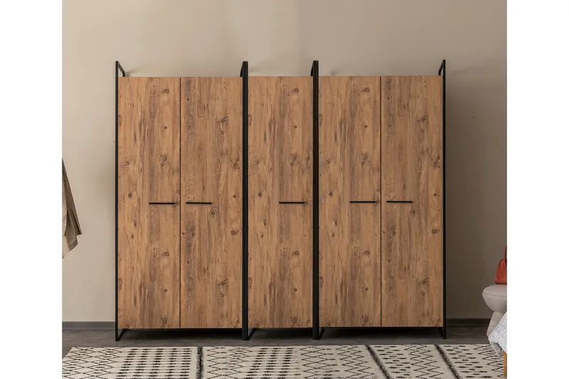 Batler Garderobe 52x104 5 Dører, Natur