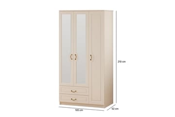 Beyric Garderobe 105x210 cm - Matt Hvit - Oppbevaring - Garderober & garderobesystem