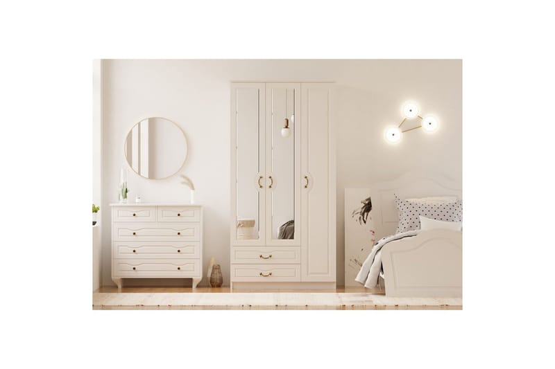 Beyric Garderobe 105x210 cm - Matt Hvit - Oppbevaring - Garderober & garderobesystem