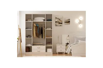 Beyric Garderobe 140x210 cm - Matt Hvit - Oppbevaring - Garderober & garderobesystem