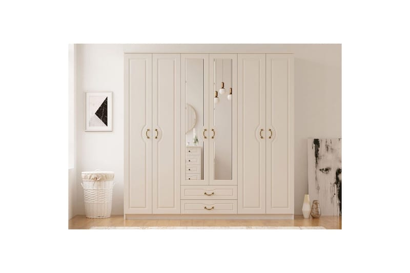 Beyric Garderobe 210x210 cm - Matt Hvit - Oppbevaring - Garderober & garderobesystem