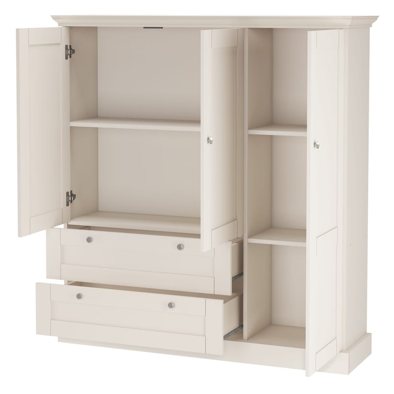 Binz garderobe 122x130 cm - Kasjmirkrem - Oppbevaring - Garderober & garderobesystem