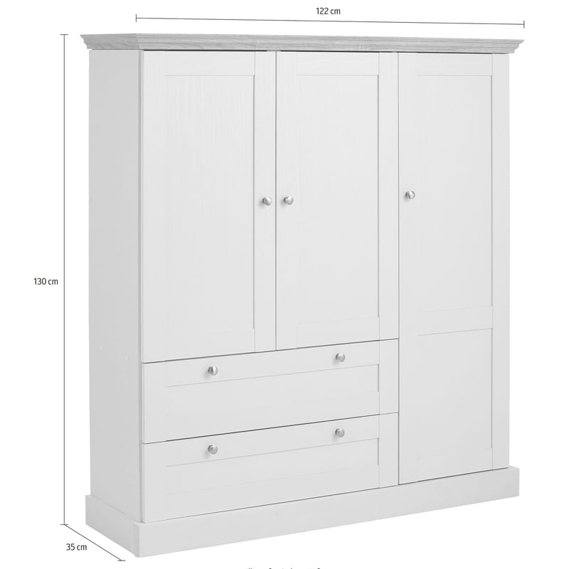Binz garderobe 122x130 cm - Kasjmirkrem - Oppbevaring - Garderober & garderobesystem