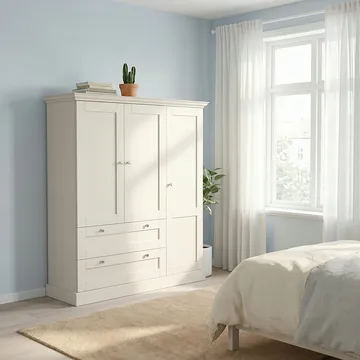 Binz garderobe 122x130 cm - Kasjmirkrem - Oppbevaring - Garderober & garderobesystem