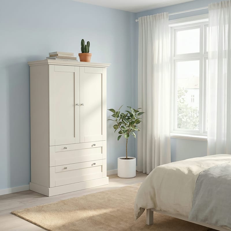 Binz garderobe 83x130 cm - Kasjmirkrem - Oppbevaring - Garderober & garderobesystem