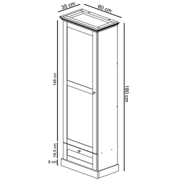 Binz hallskap 60x180 cm - Kasjmirkrem - Oppbevaring - Garderober & garderobesystem