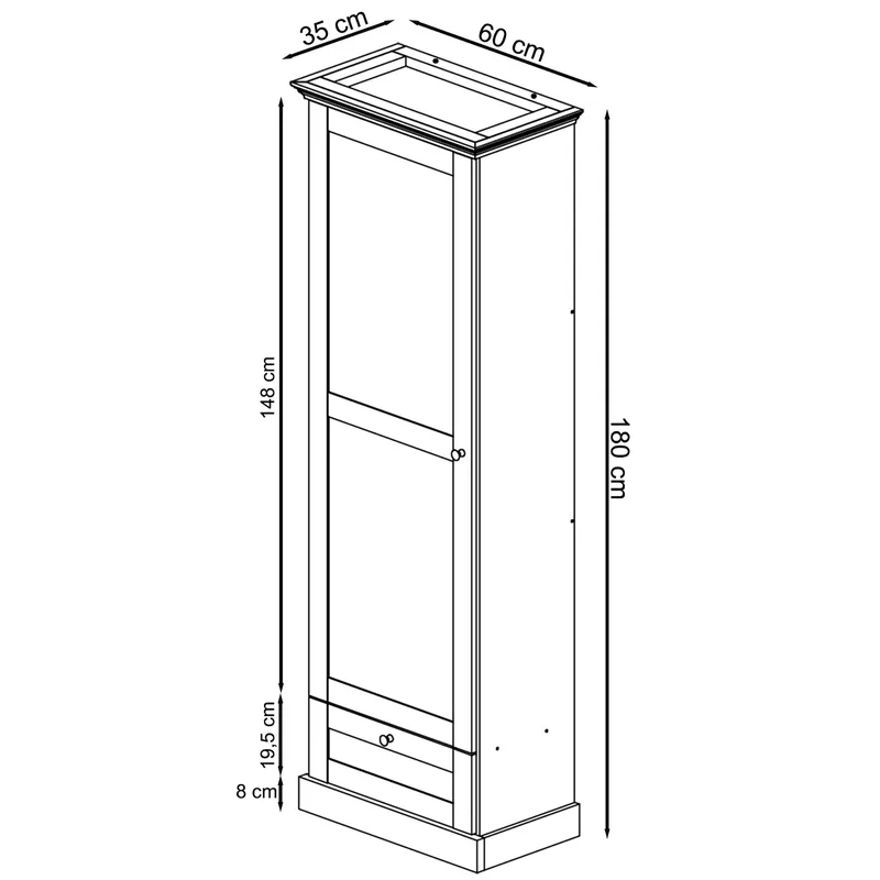 Binz hallskap 60x180 cm - Kasjmirkrem - Oppbevaring - Garderober & garderobesystem