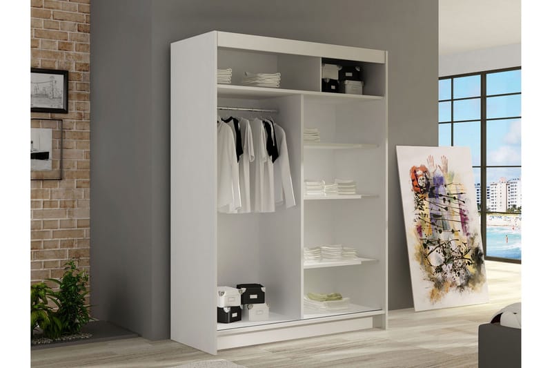 Biscayne Garderobeskap 120x200 cm - Svart - Oppbevaring - Garderober & garderobesystem