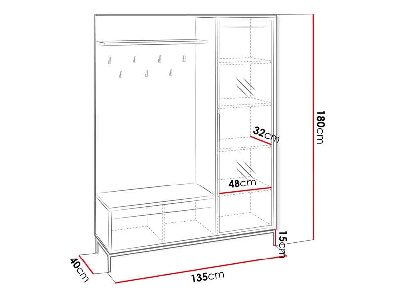 Bjurholm Entrémøbelsett 180 cm - Oppbevaring - Garderober & garderobesystem