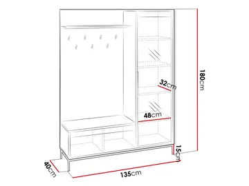 Bjurholm Entrémøbelsett 180 cm - Møbler - Gangmøbler - Møbelsett til gang & entre