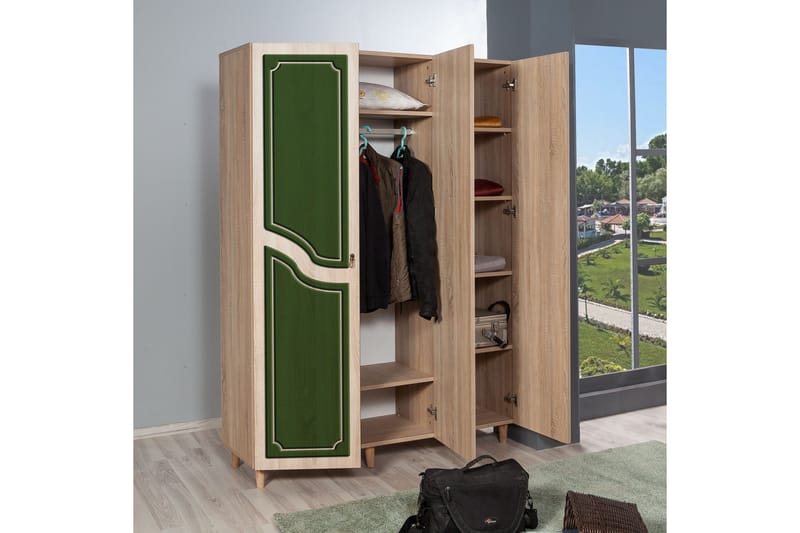 Brokind Garderobe 135 cm - Brun/Grønn - Oppbevaring - Garderober & garderobesystem