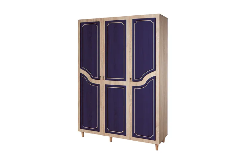 Brokind Garderobe 135 cm, Brun/Lilla