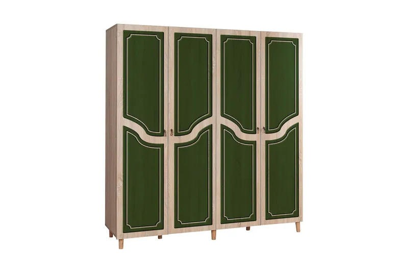 Brokind Garderobe 180 cm, Brun/Grønn