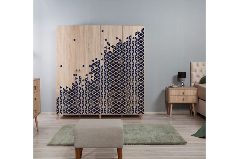 Brokind Garderobe 180 cm - Brun/Lilla - Oppbevaring - Garderober & garderobesystem