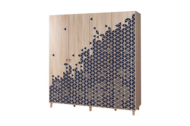 Brokind Garderobe 180 cm, Brun/Lilla