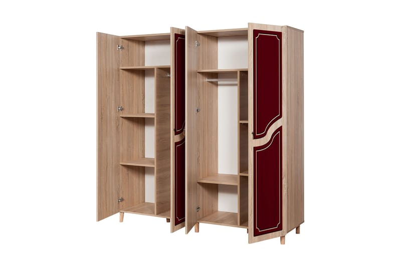 Brokind Garderobe 180 cm - Brun/Rød - Oppbevaring - Garderober & garderobesystem