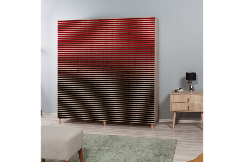 Brokind Garderobe 180 cm - Brun/Rød - Oppbevaring - Garderober & garderobesystem
